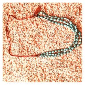 3-strand turquoise long necklace